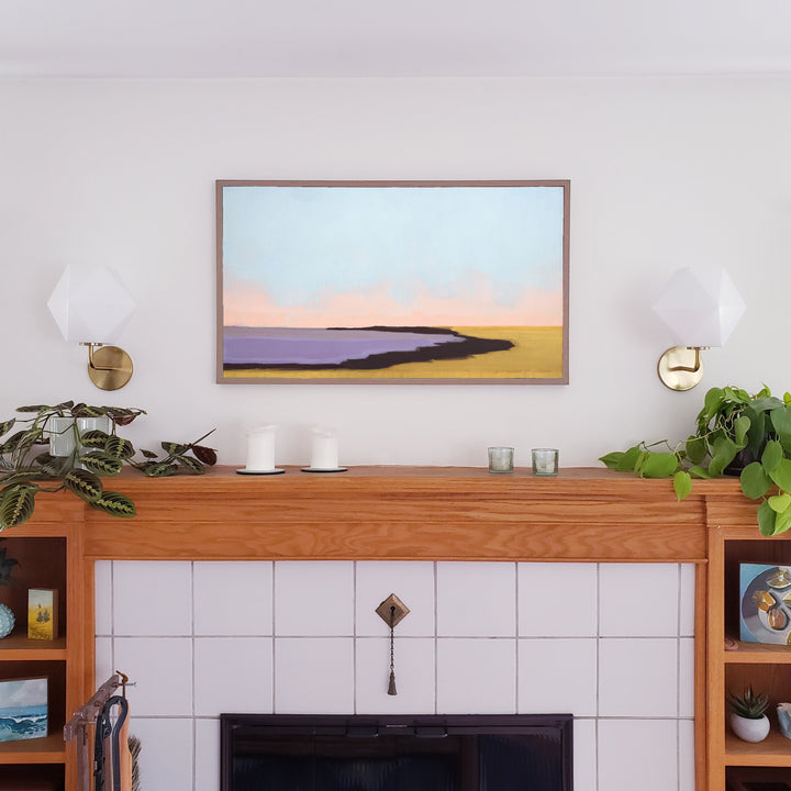 Bay With Purple Water - Digital Art Download