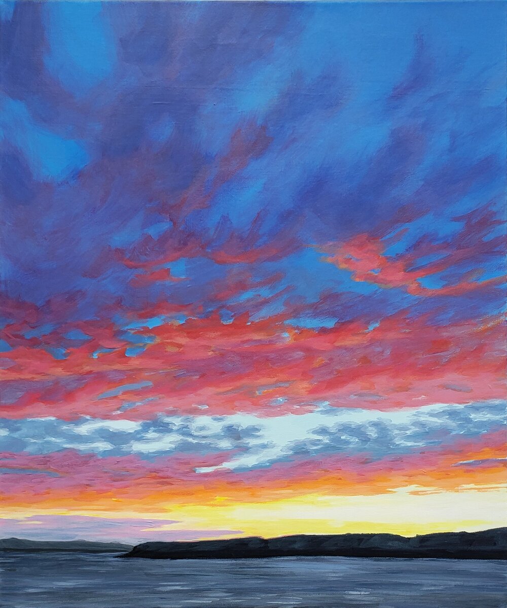 Sunset over the Columbia - 24"x20"