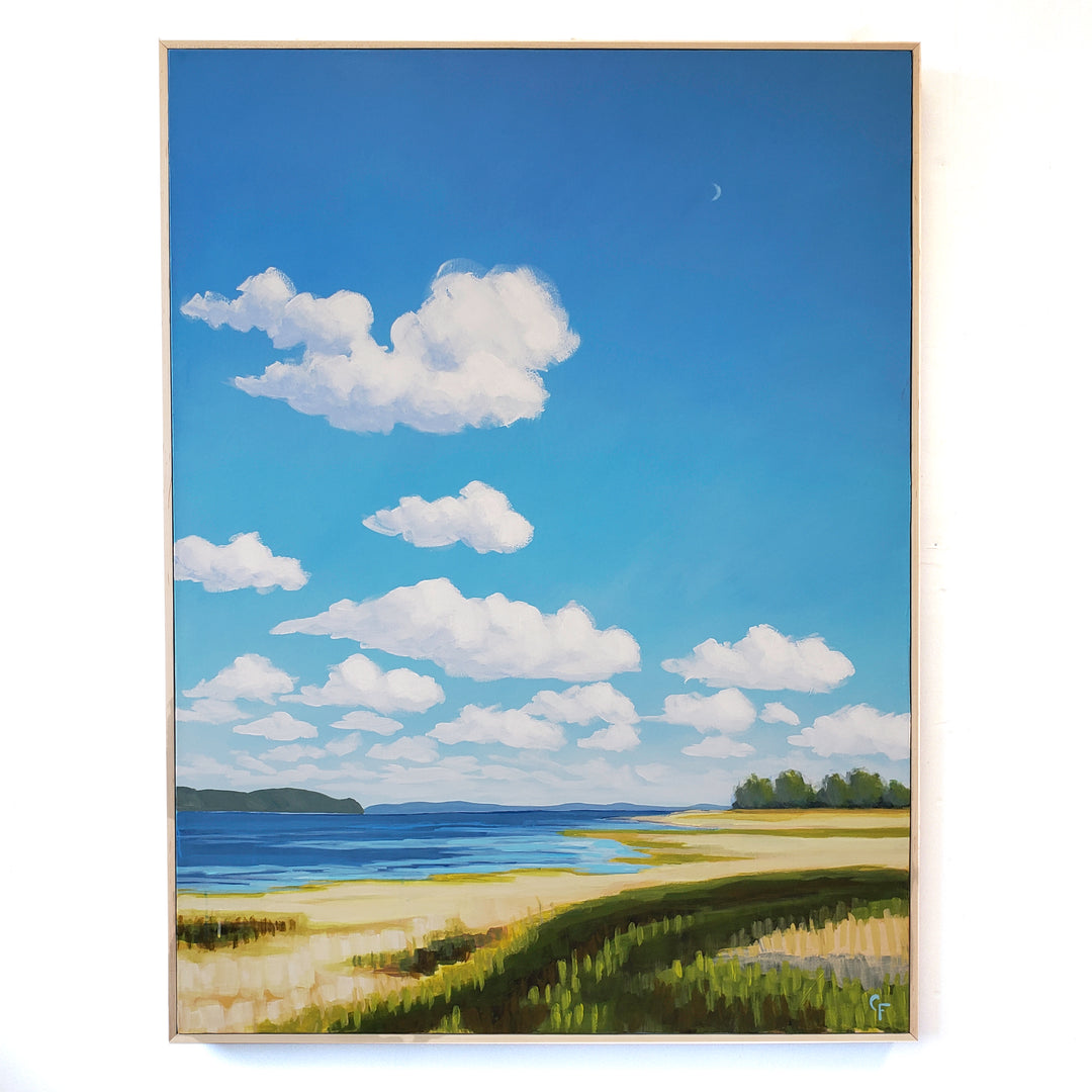 High Tide, Little Moon - 36"x48" landscape painting