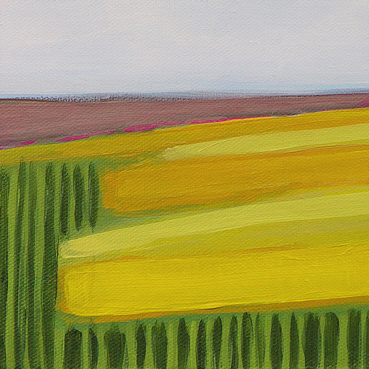 Mustard Fields in March – 16”x20” acrylic painting