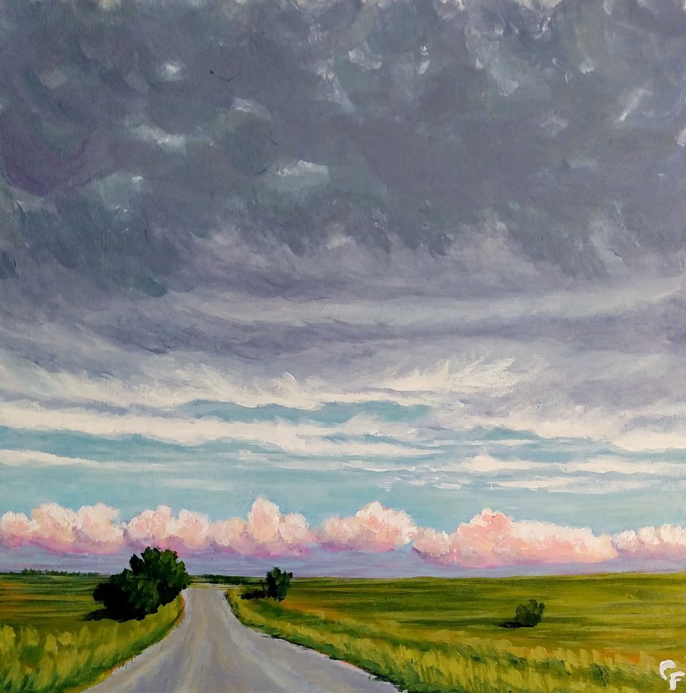 Driving Through the Prairie - Original Watercolor selling