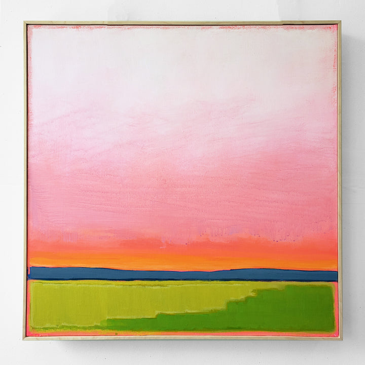 Sunset on Highway 30 - 24"x24" landscape painting
