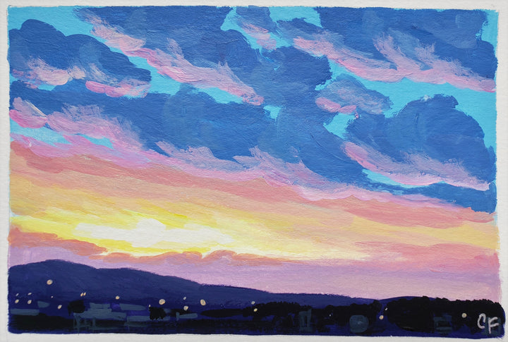 Sunset over the West Hills #2 - 4"x6"