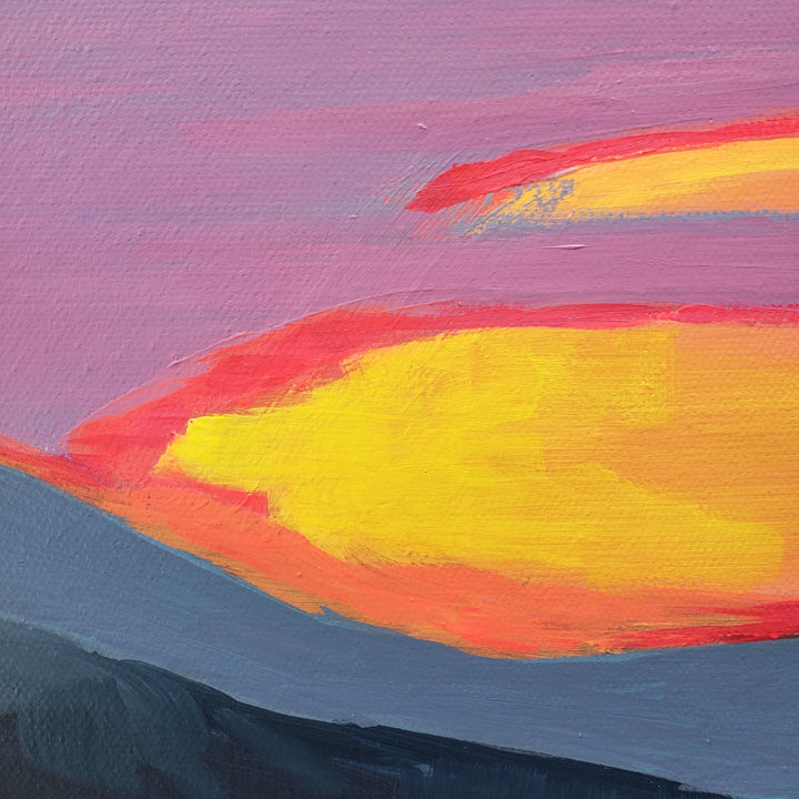 Sunset Over the West Hills 6 - 24"x24" landscape painting