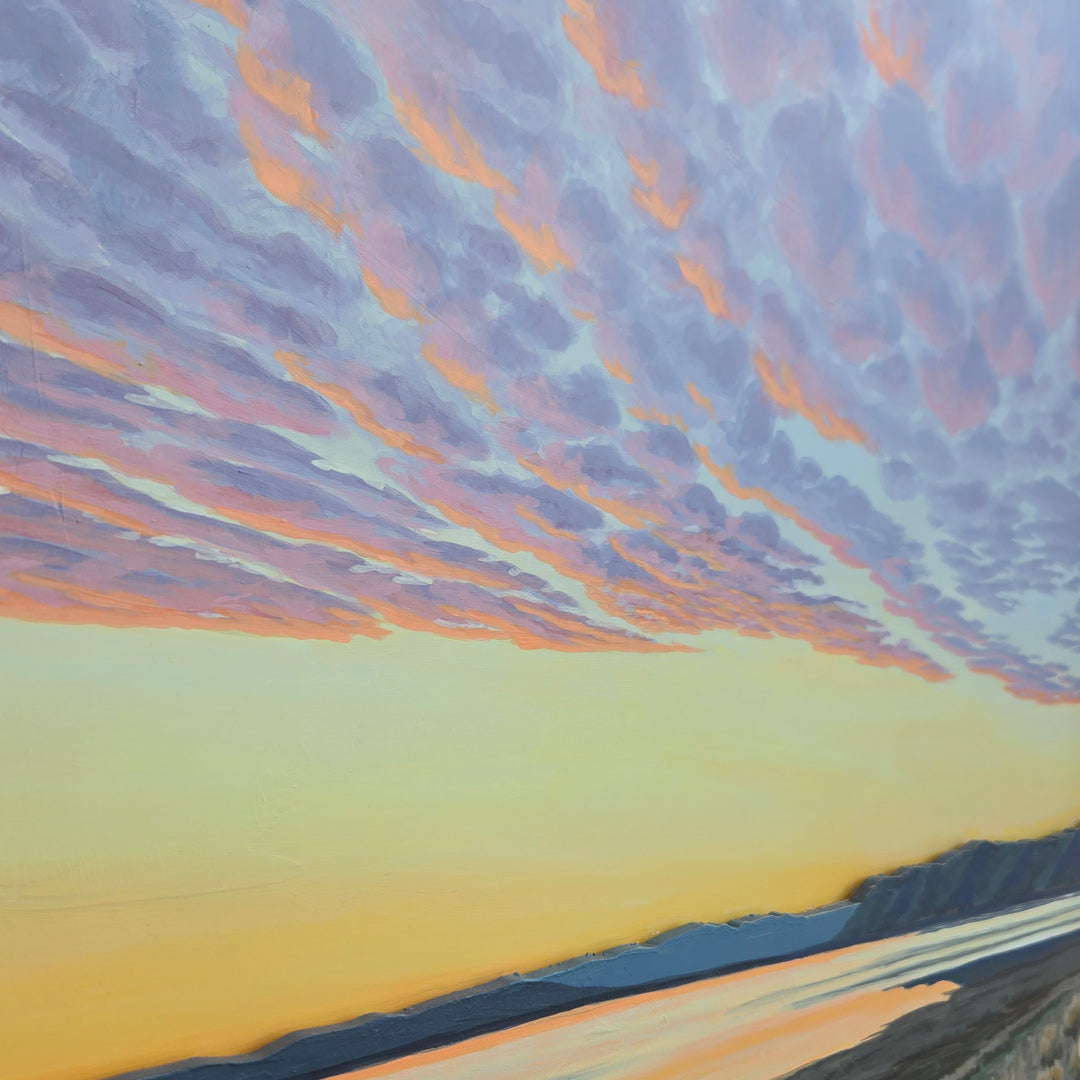 April Sunrise on the Playa #2 - 24"x24" Light-up Painting