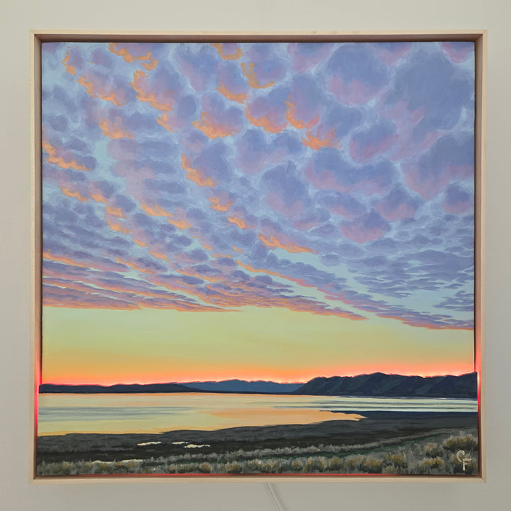 April Sunrise on the Playa #2 - 24"x24" Light-up Painting
