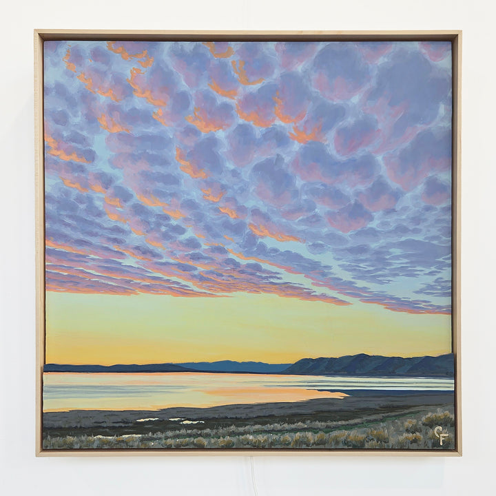 April Sunrise on the Playa #2 - 24"x24" Light-up Painting