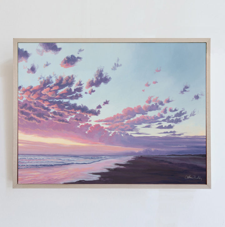 Gearhart Sunset #2 - Framed Canvas Print