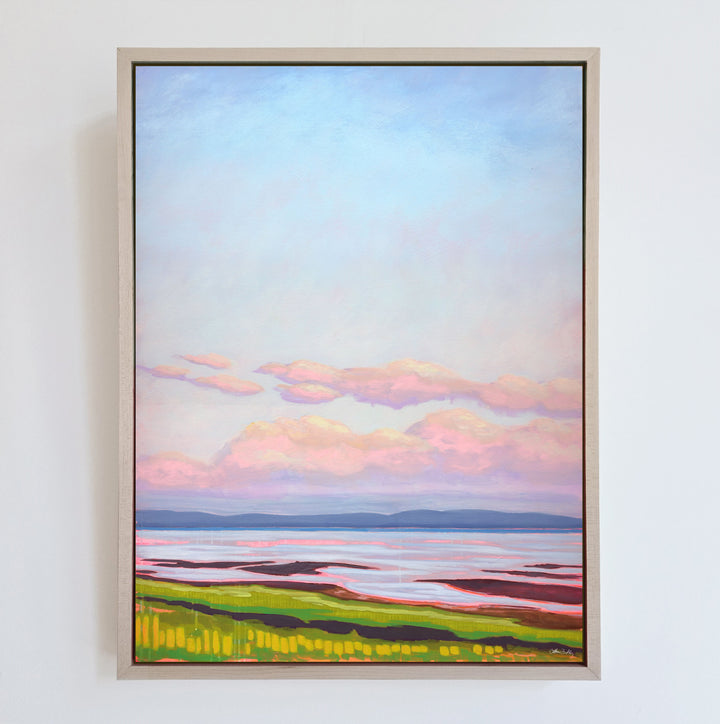 Low Tide at Dusk - Framed Canvas Print