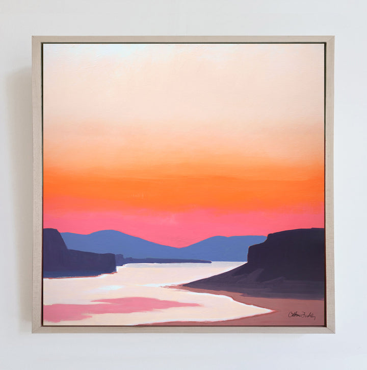 The Gorge at Sunset - Framed Canvas Print