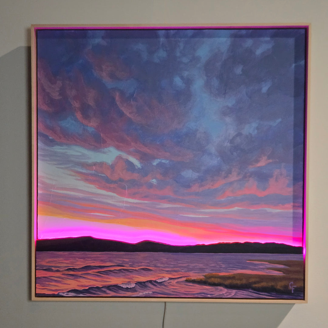 January 2nd Sunrise #3 - 24"x24" Light-up Painting