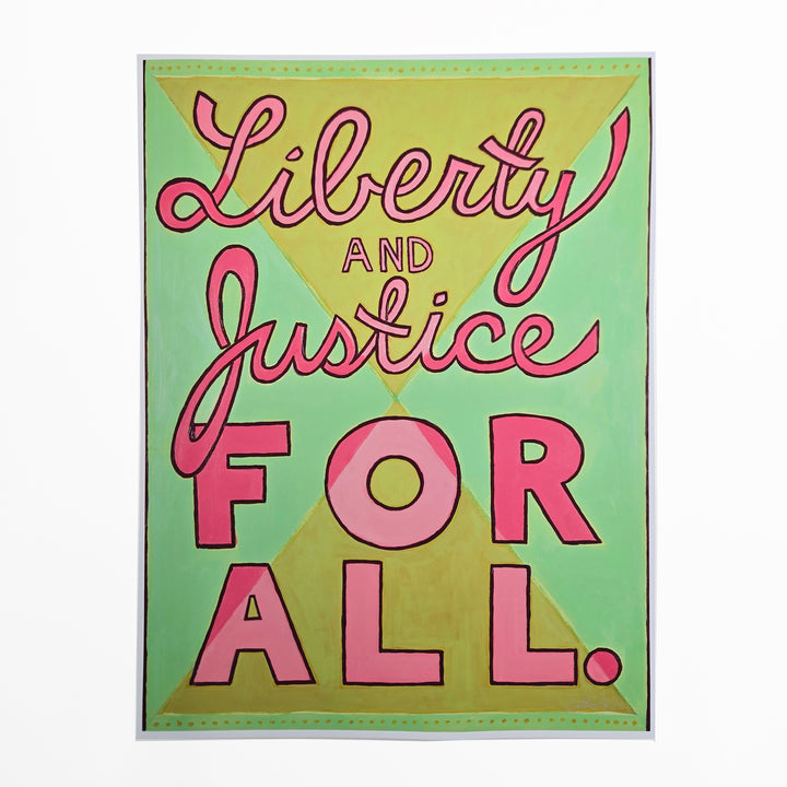 Liberty and Justice for All #2 - Green - A vertical art poster