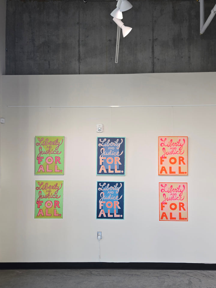 Liberty and Justice for All #2 - Green - A vertical art poster