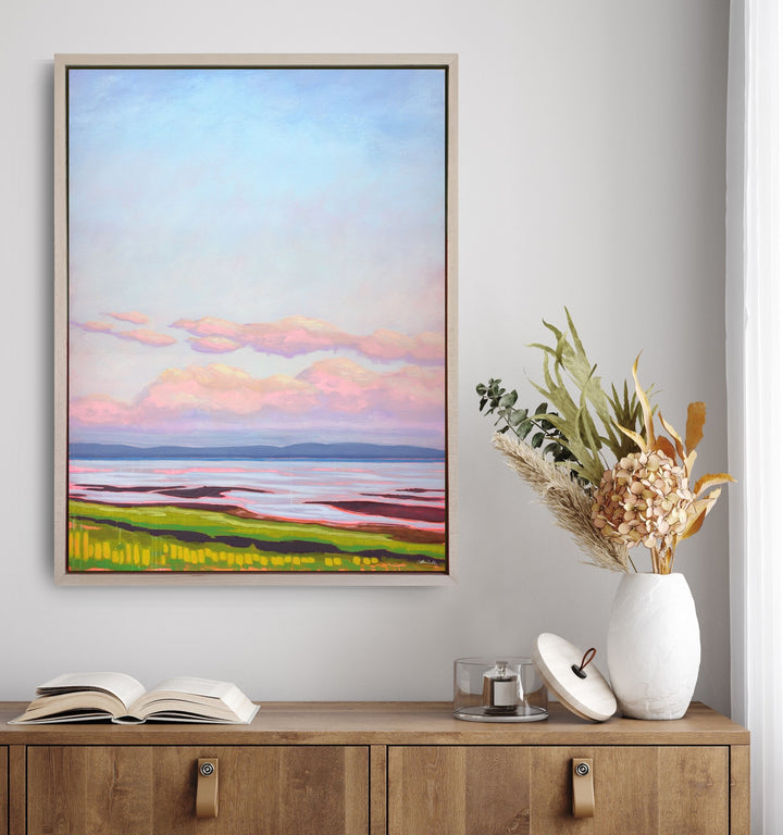 Low Tide at Dusk - Framed Canvas Print