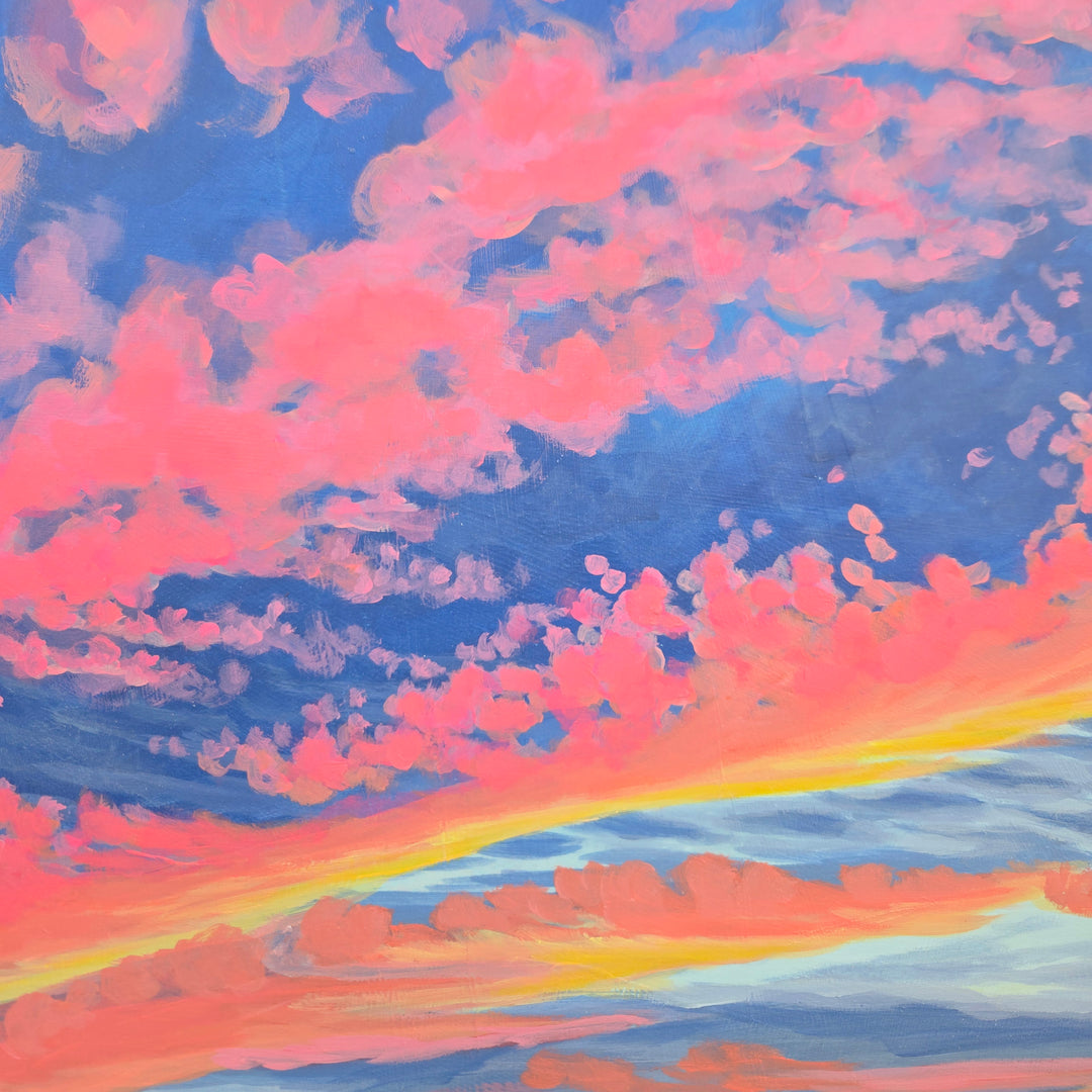 November Confetti Sky #6 - 24"x24" Light-up Painting