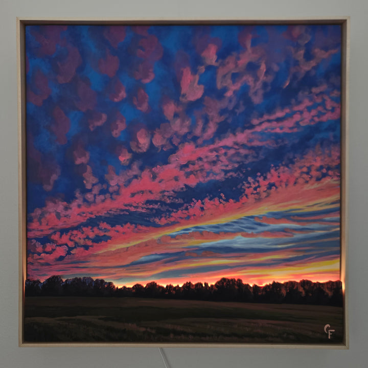 November Confetti Sky #6 - 24"x24" Light-up Painting