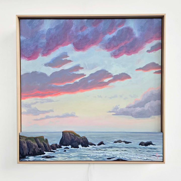 Sunset Over Bandon - 24"x24" Light-up Painting