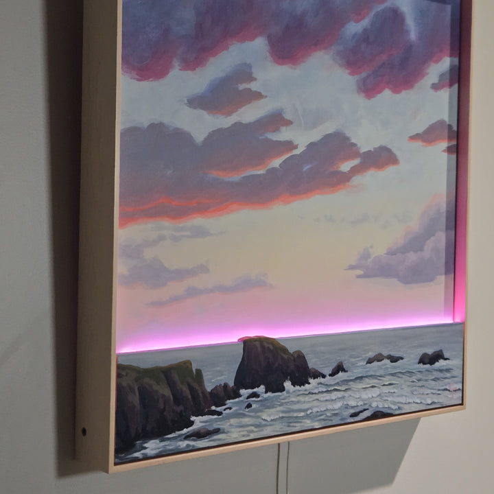 Sunset Over Bandon - 24"x24" Light-up Painting