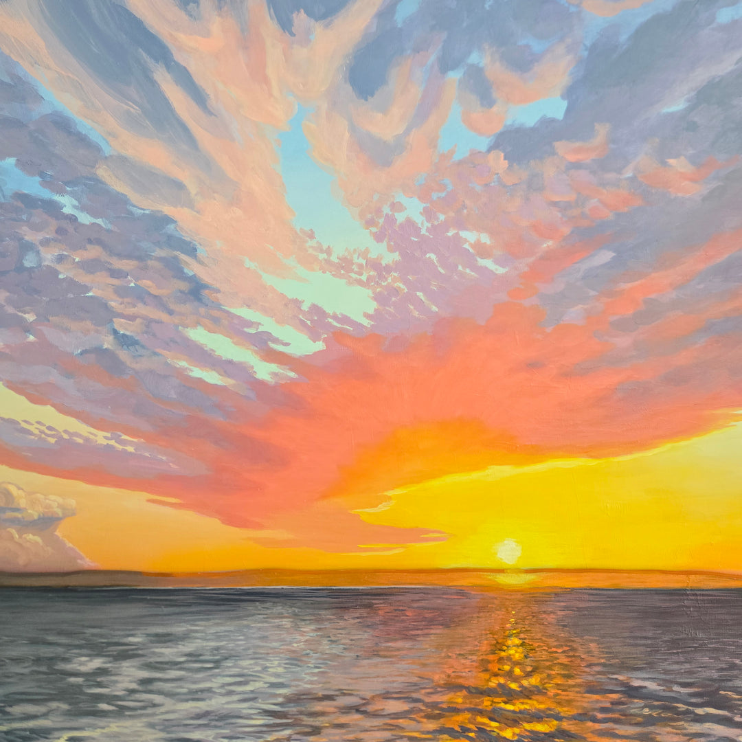 Sunset Over the Columbia #2 - 60"x30" Light-up Painting