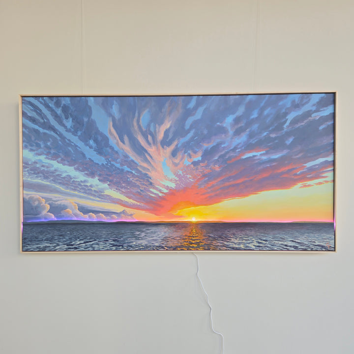 Sunset Over the Columbia #2 - 60"x30" Light-up Painting
