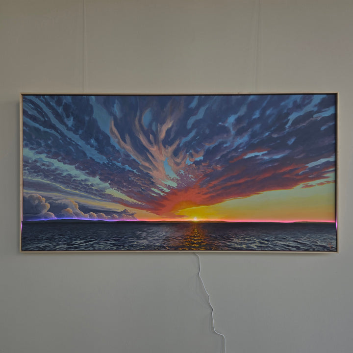 Sunset Over the Columbia #2 - 60"x30" Light-up Painting