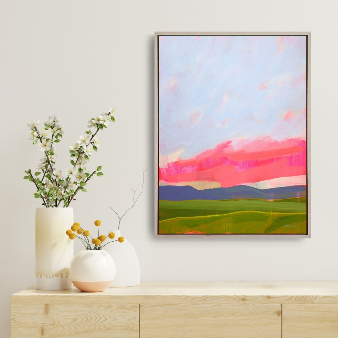 Wine Country Sunset 4 - Framed Canvas Print