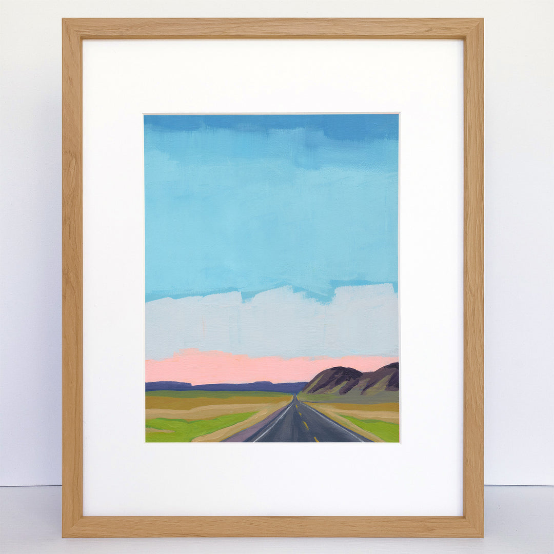 Driving to Lakeview a Vertical Art Print