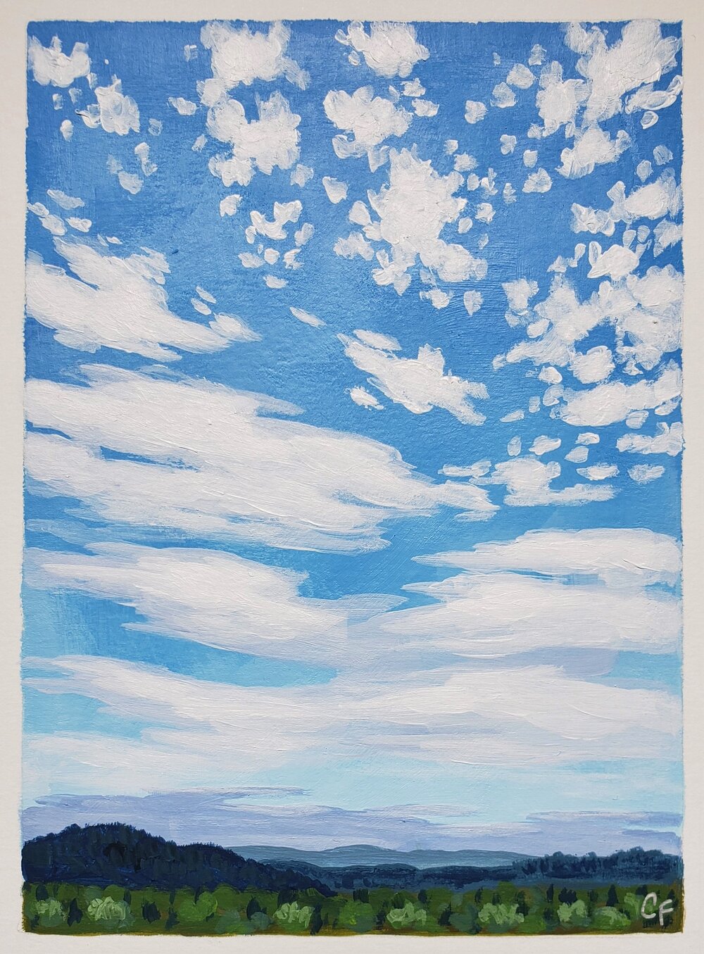 Clouds Over Mt. Tabor -7"x5"