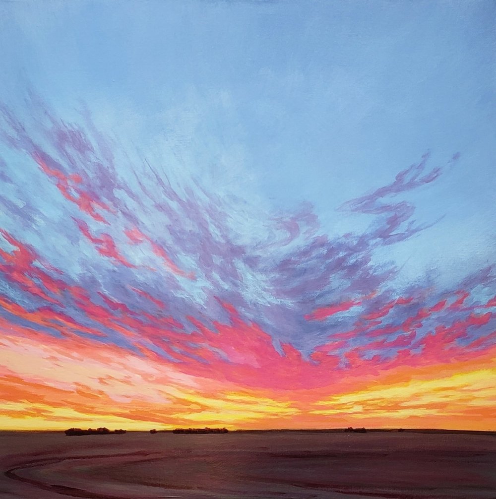 Enid November Sunset #3 - 24"x24"