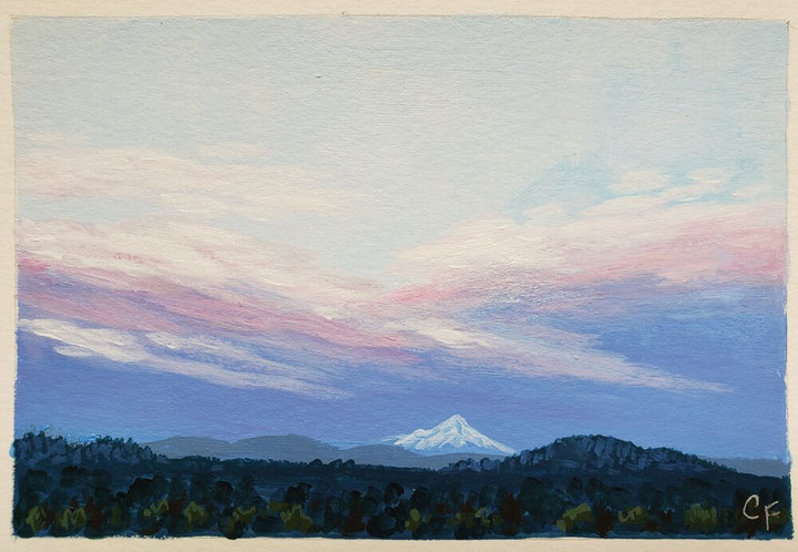 Mt. Hood in the Evening - 4"x6"