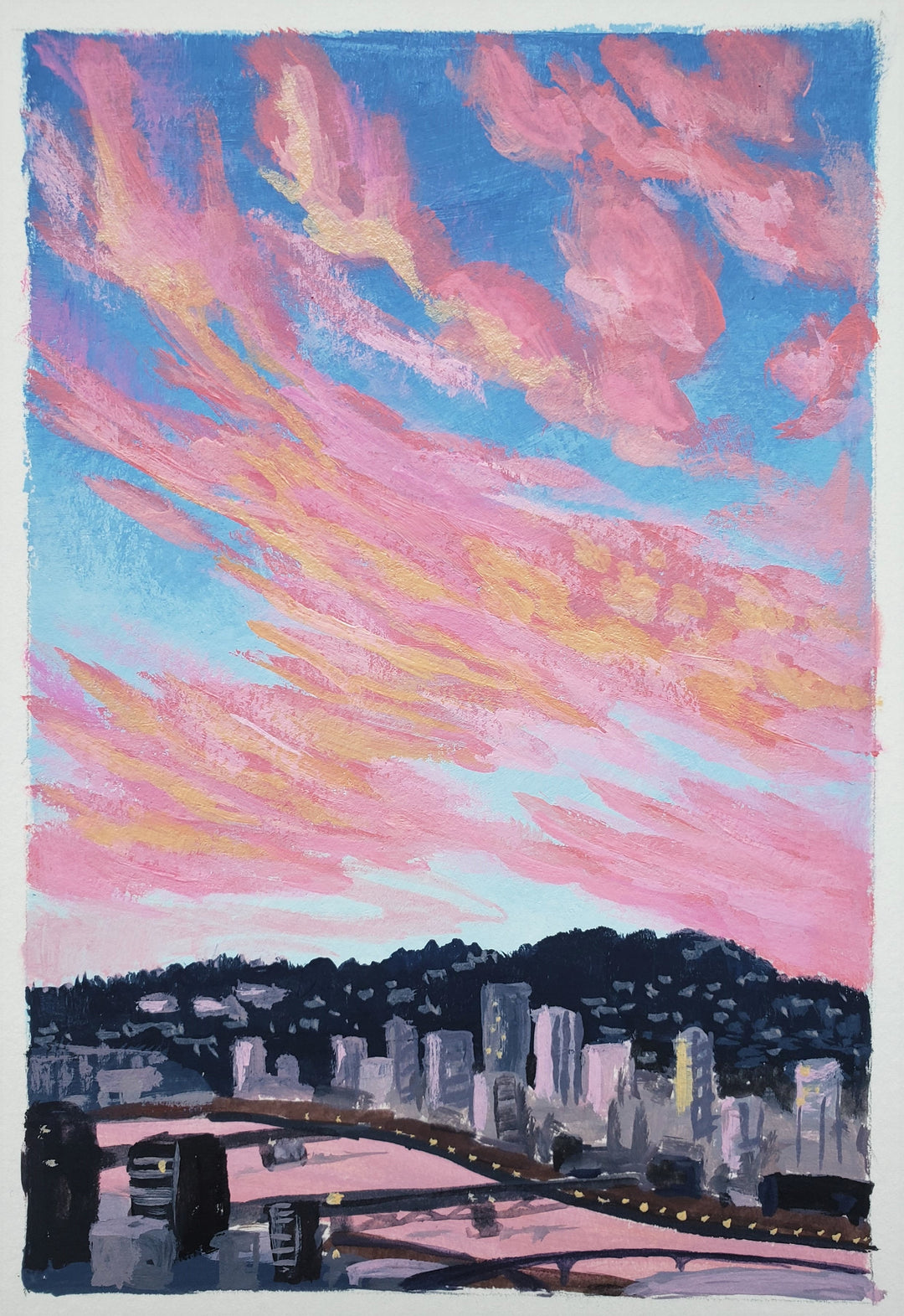 Sunrise Over Portland - 4"x6"