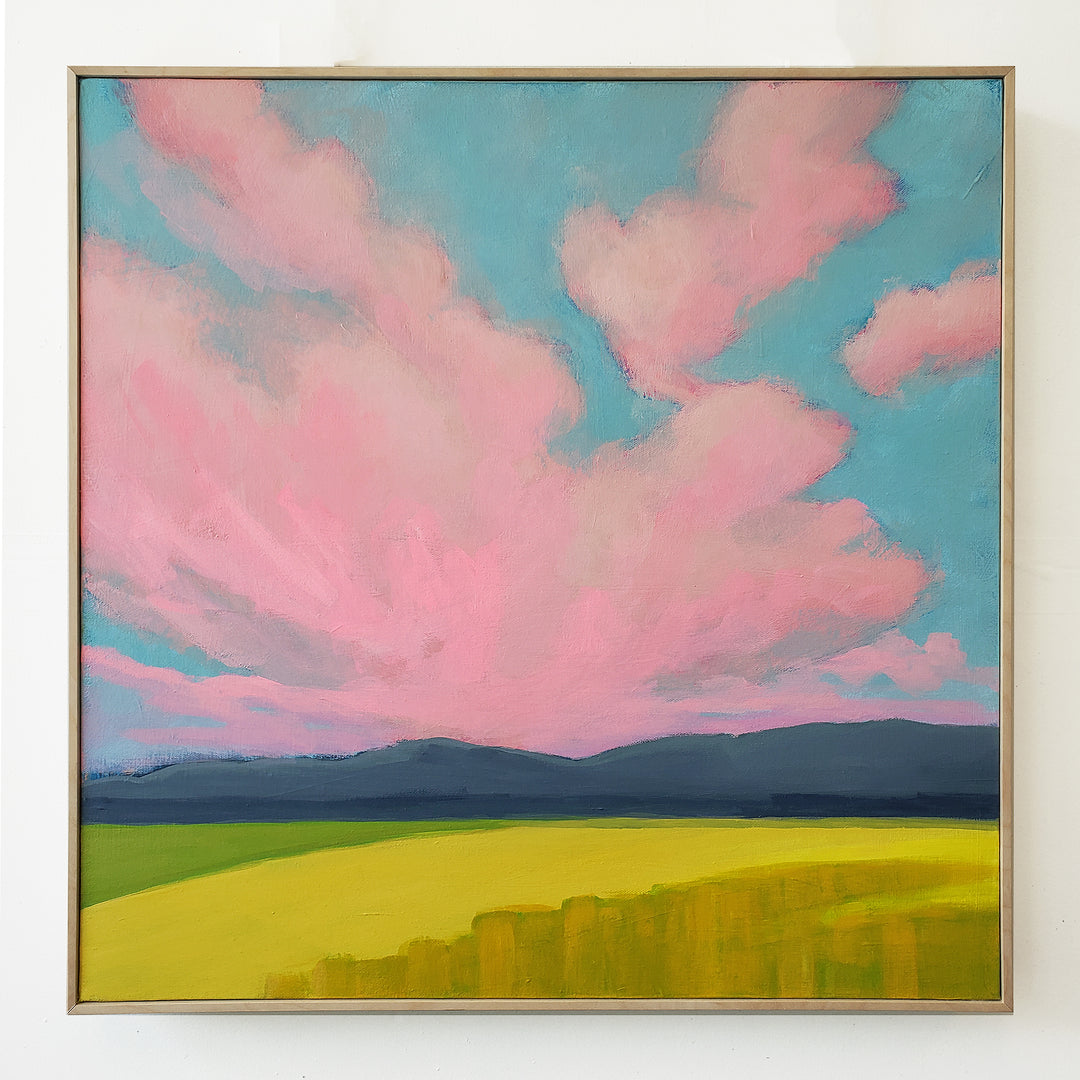 Sunset Over Mustard - 24"x24" landscape painting