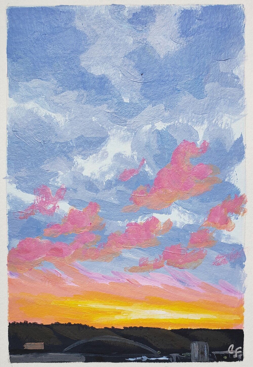 Sunset over the West Hills #3 - 6"x4"