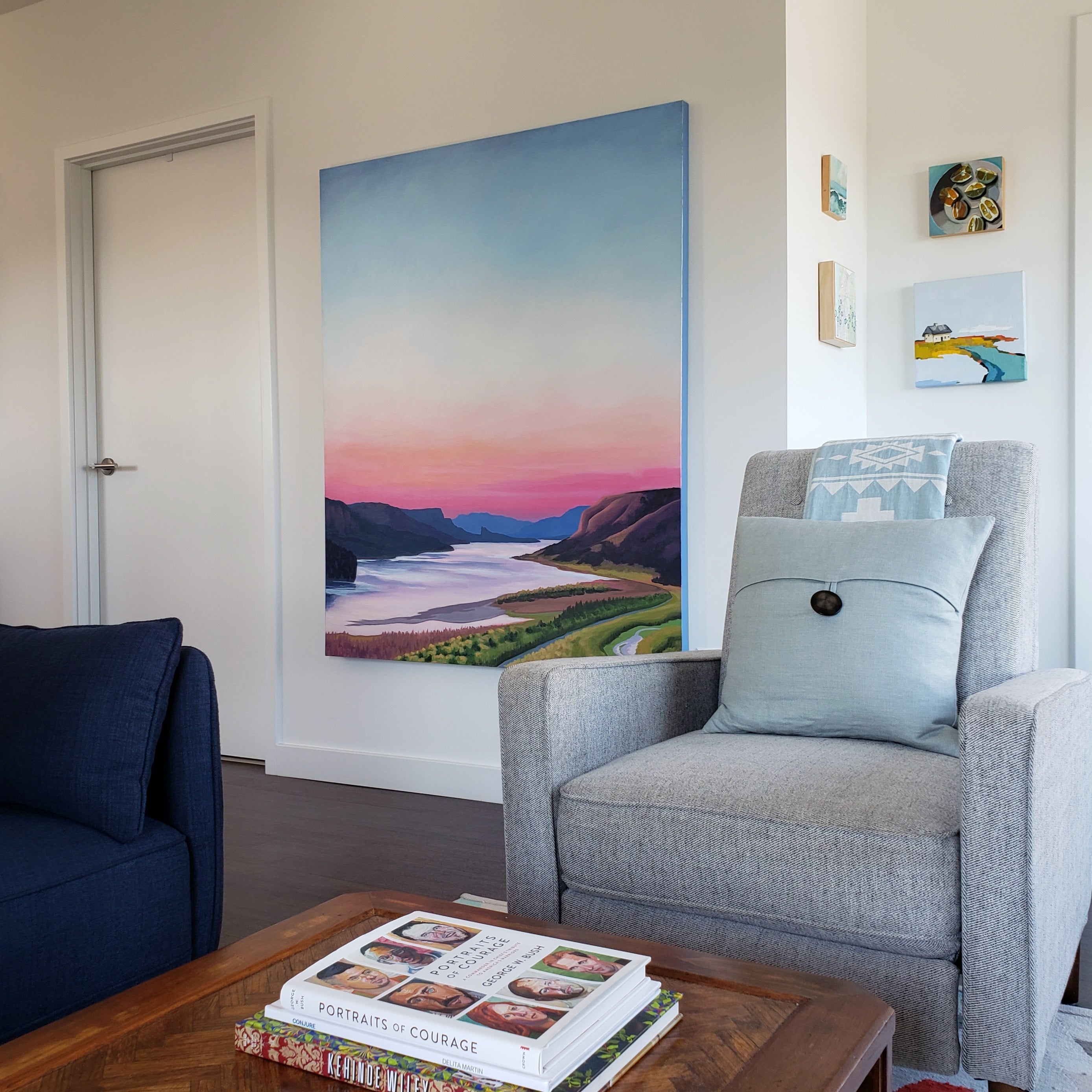 View From Crown Point – 48”x60” acrylic painting – Catherine